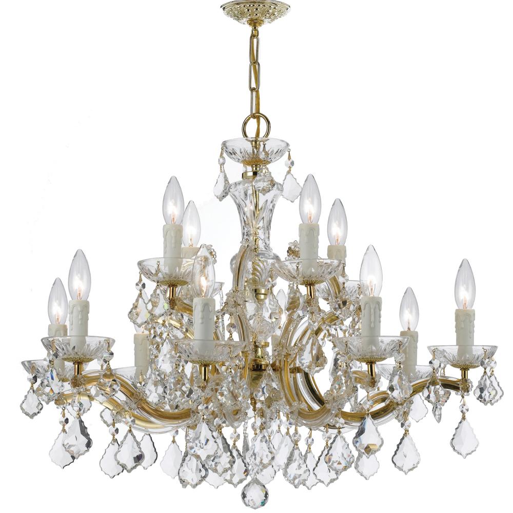 Maria Theresa 12 Light Spectra Crystal Gold Chandelier