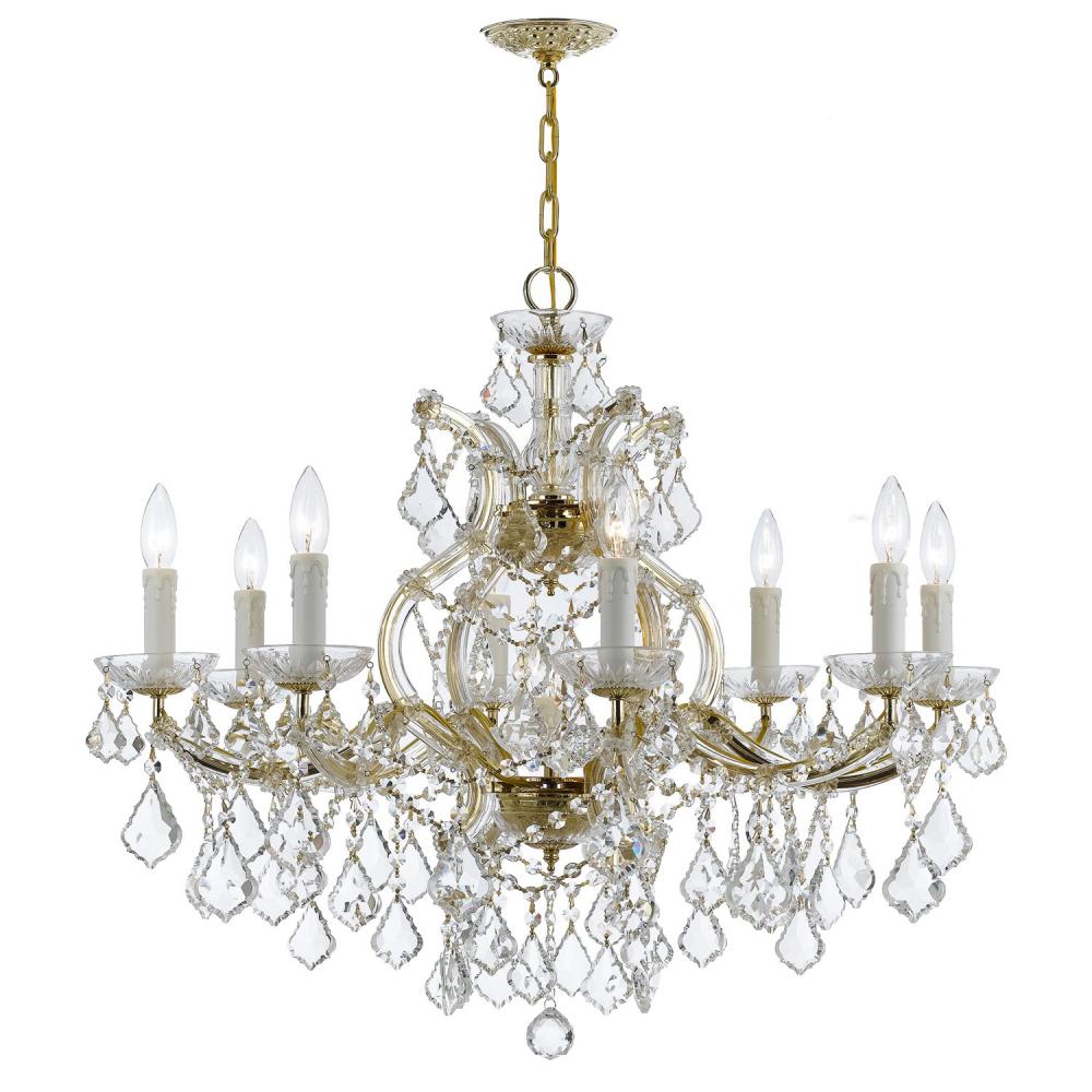 Maria Theresa 9 Light Spectra Crystal Gold Chandelier