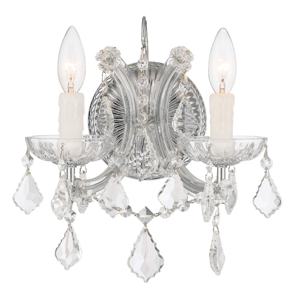 Maria Theresa 2 Light Swarovski Strass Crystal Polished Chrome Sconce