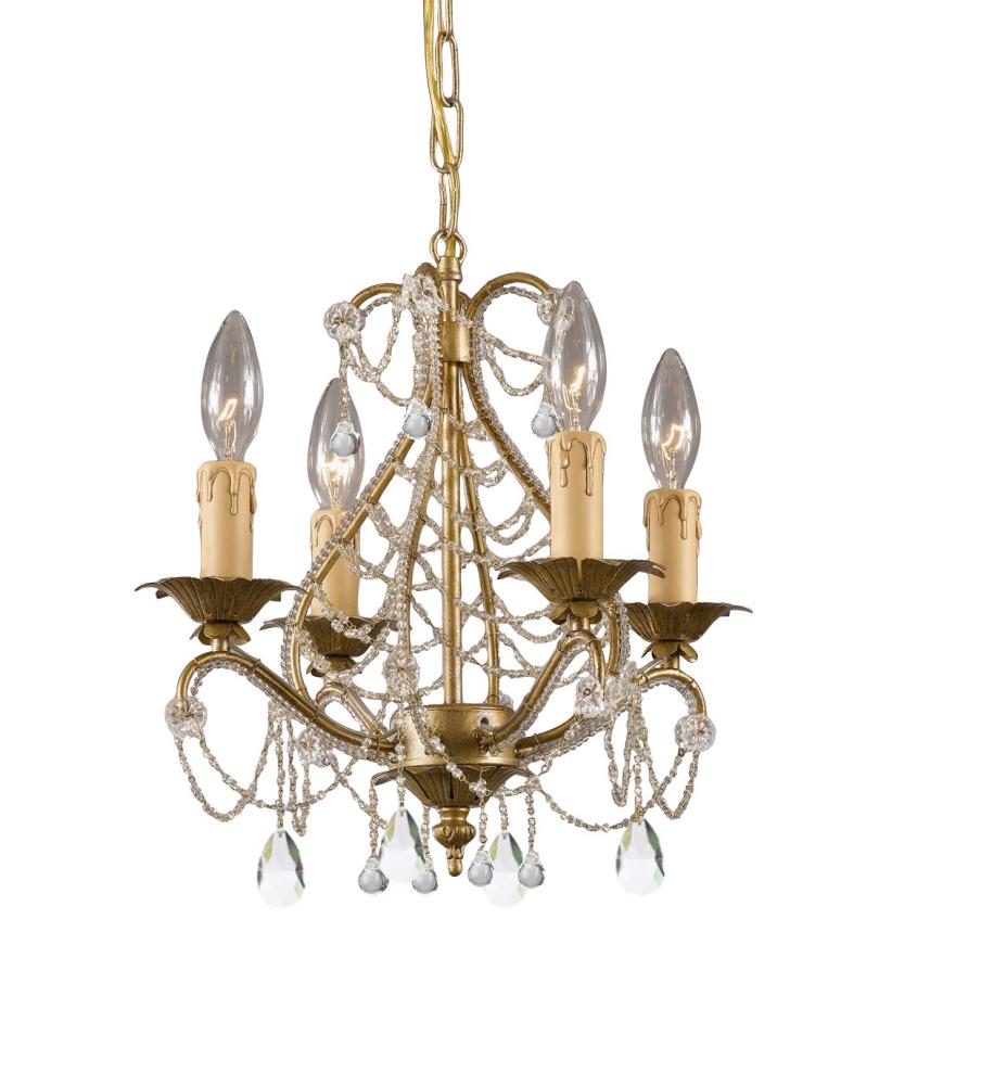 Crystorama Paris Market 4 Light Gold Leaf Mini Chandelier II