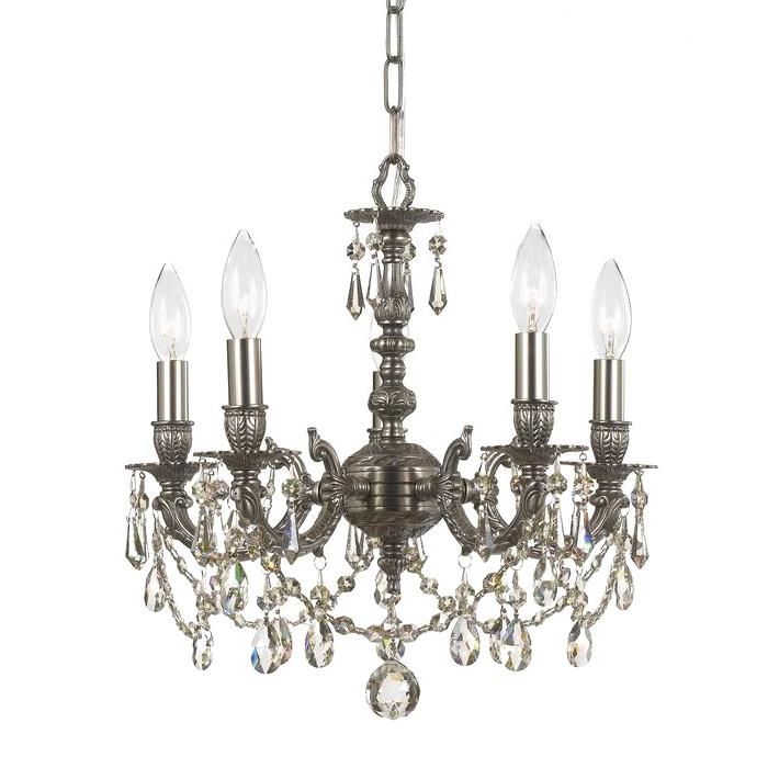 Mirabella 5 Light Spectra Crystal Pewter Mini Chandelier