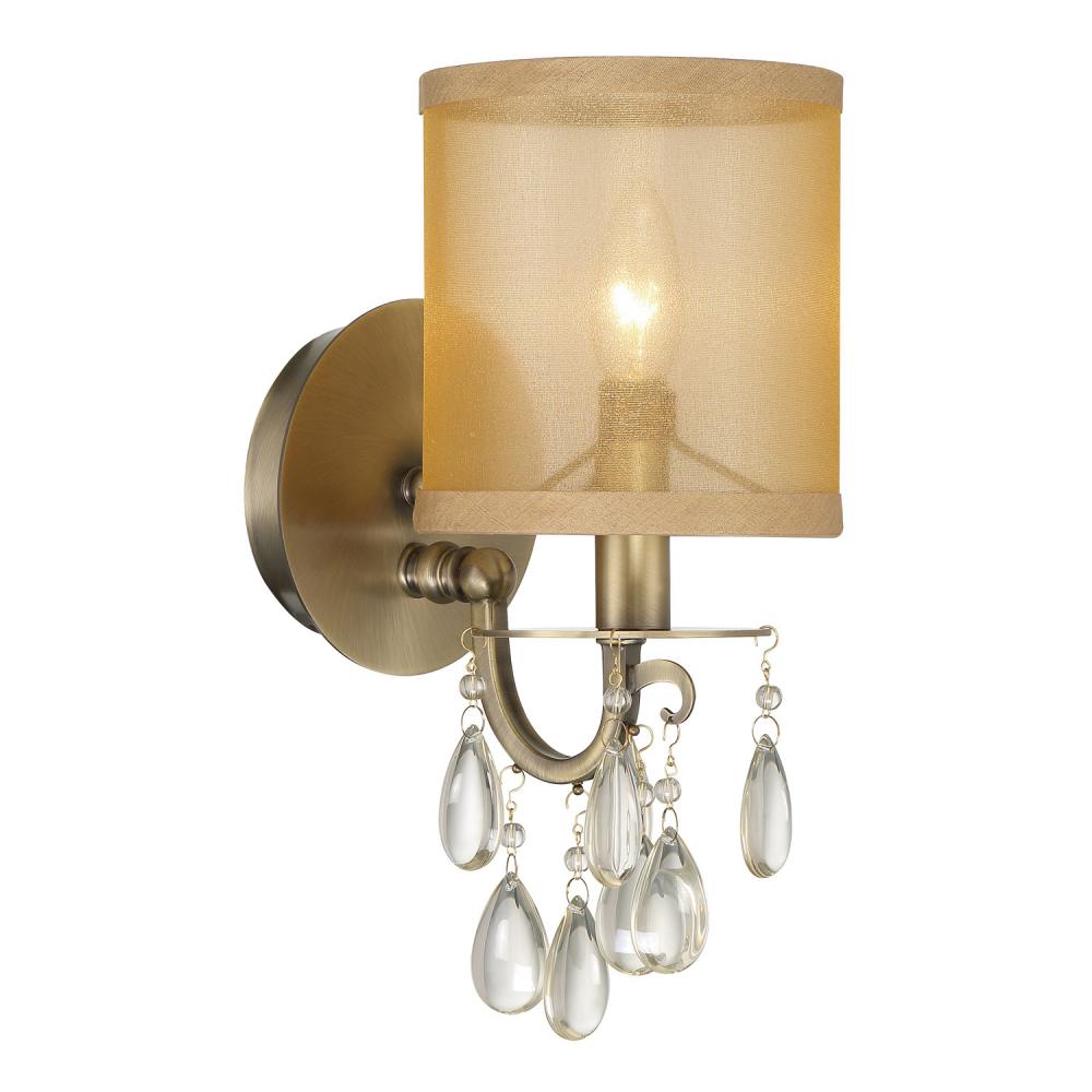 Hampton 1 Light Antique Brass Sconce