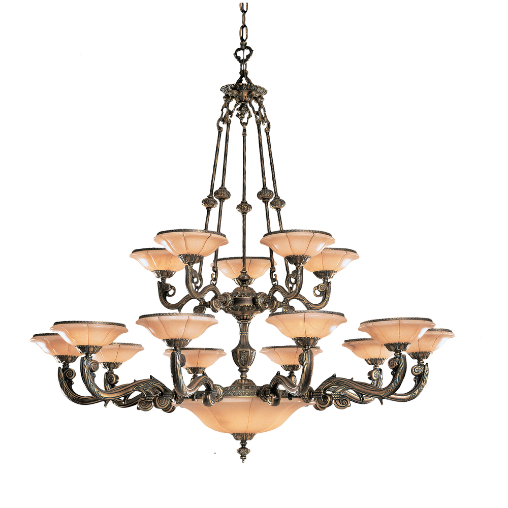 Crystorama Natural Alabaster 20 Light Bronze Chandelier II