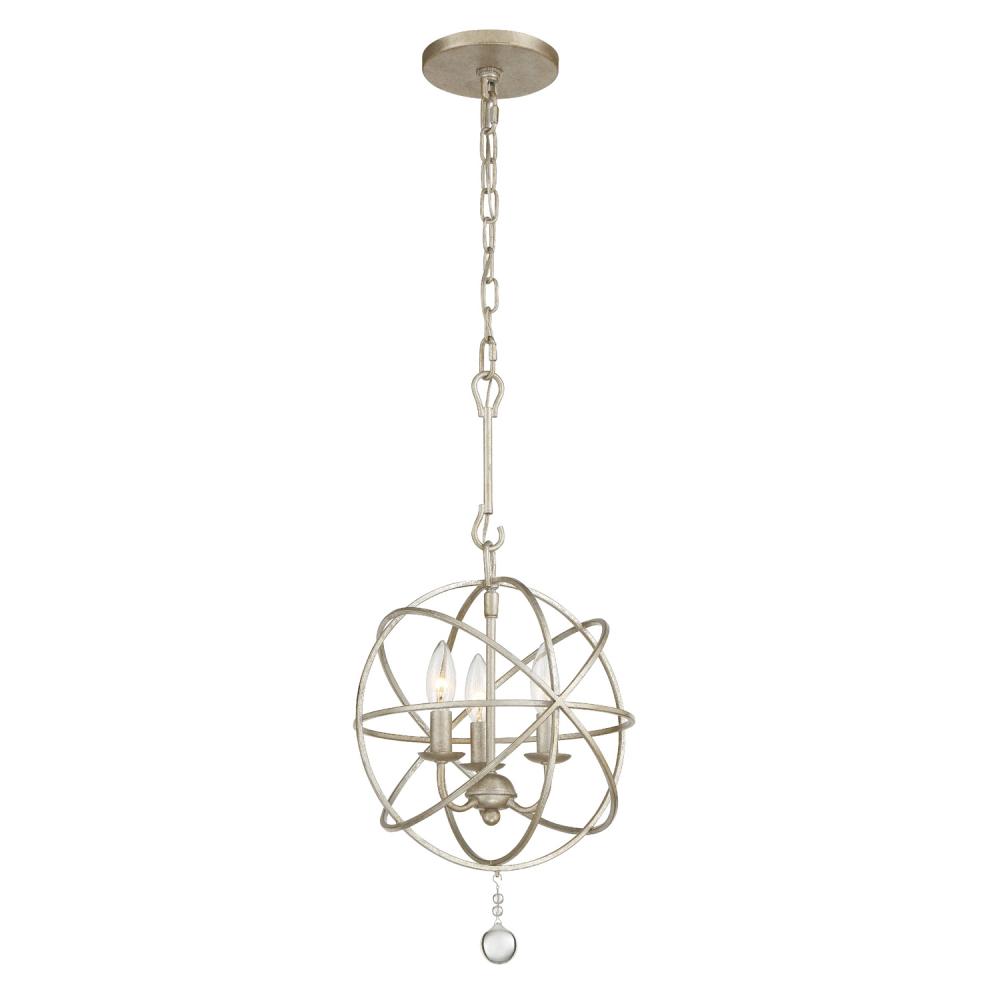 Solaris 3 Light Olde Silver Mini Chandelier