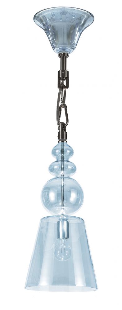 Crystorama Harper 1 Light Ice Blue Glass Chrome Pendant I