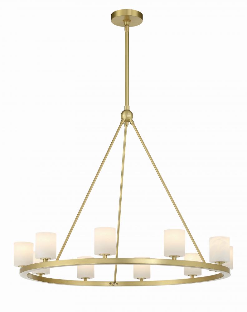 Aragon 10 Light LED Soft Brass Chandelier