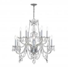 Crystorama 1135-CH-CL-S - Traditional Crystal 12 Light Swarovski Strass Crystal Polished Chrome Chandelier