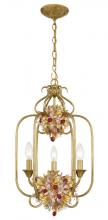 Crystorama 407-GA - Fiore 3 Light Gold Leaf Lanterns