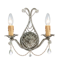 Crystorama 4712-SL - 2 Light Silver Leaf Youth Sconce