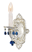 Crystorama 5201-AW-BLUE - Paris Market 1 Light Blue Crystal White Sconce