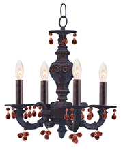 Crystorama 5224-VB-AMBER - Paris Market 4 Light Amber Crystal Bronze Mini Chandelier