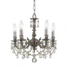 Crystorama 5505-PW-CL-SAQ - Mirabella 5 Light Spectra Crystal Pewter Mini Chandelier