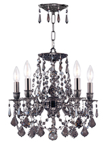 Crystorama 5545-PW-SSS - 5 Light Pewter Mini Chandelier