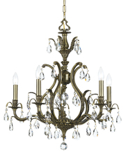 Crystorama 5565-AB-CL-S - Dawson 5 Light Swarovski Strass Crystal Brass Chandelier