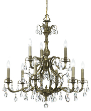 Crystorama 5569-AB-CL-MWP - Dawson 9 Light Clear Crystal Brass Chandelier