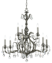 Crystorama 5569-PW-CL-S - Dawson 9 Light Clear Swarovski Strass Crystal Pewter Chandelier