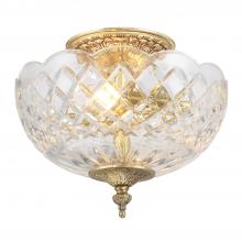 Crystorama 67-CT-OB - Milton 2 Light Olde Brass Semi Flush Mount