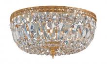 Crystorama 714-OB-GT-S - Crystorama 3 Light Golden Teak Swarovski Strass Brass Semi-Flush