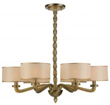 Crystorama 9506-AB - Luxo 6 Light Drum Shade Brass Chandelier