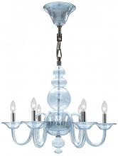 Crystorama 9846-CH-IB - Crystorama Harper 6 Light Blue Glass Chandelier