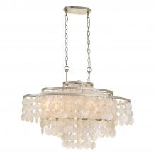 Crystorama BRI-3009-SA - Brielle 6 Light Antique Silver Linear Chandelier