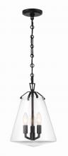 Crystorama VSS-7004-MK - Voss 3 Light Matte Black Pendant