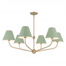 Crystorama XAV-B9316-VG-GR - Xavier 6 Light Vibrant Gold + Green Chandelier