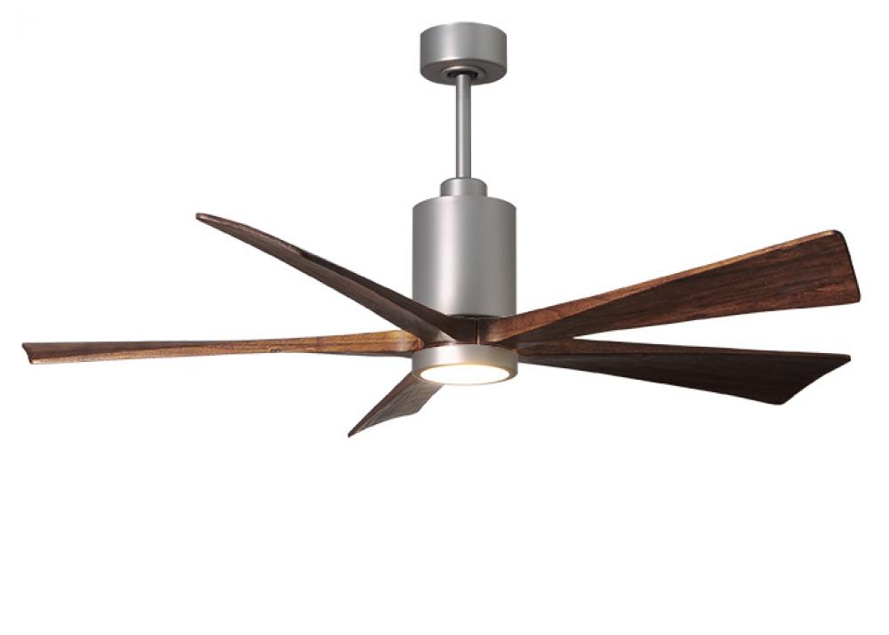 Patricia-5 Five Bladed Paddle Fan in Brushed Nickel.  LED Light kit.