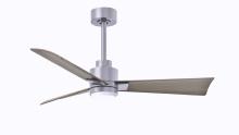 Matthews Fan Company AKLK-BN-GA-42 - Alessandra 3-blade transitional ceiling fan in brushed nickel finish with gray ash blades. Optimiz