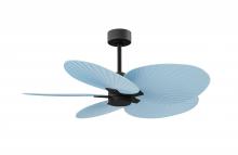 Matthews Fan Company AKTP-BK-BL - Alessandra Tropical 5-blade ceiling fan in Matte Black and Light Blue blades.