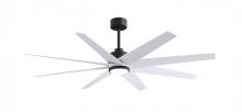 Matthews Fan Company ANLK-BK-MWH-64 - Ariella 8-blade ceiling fan in Matte Black and Matte White blades