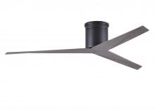 Matthews Fan Company EKH-BK-OO - Eliza-H 3-blade ceiling mount paddle fan in Matte Black finish with old oak ABS blades.