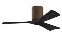 Matthews Fan Company IR3H-WN-BK-42 - Irene-3H three-blade flush mount paddle fan in Walnut finish with 42” solid matte black wood bla