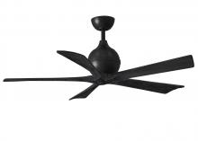 Matthews Fan Company IR5-BK-BK-52 - Irene-5 five-blade paddle fan in Matte Black finish with 52" solid matte black wood blades.