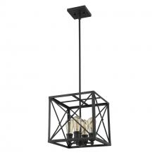 Acclaim Lighting IN21121BK - Brooklyn 4-Light Matte Black Pendant With Metal Framework Shade