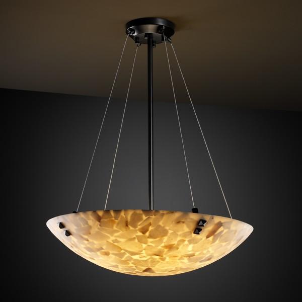 18" LED Pendant Bowl w/ LARGE SQUARE W/ POINT FINIALS