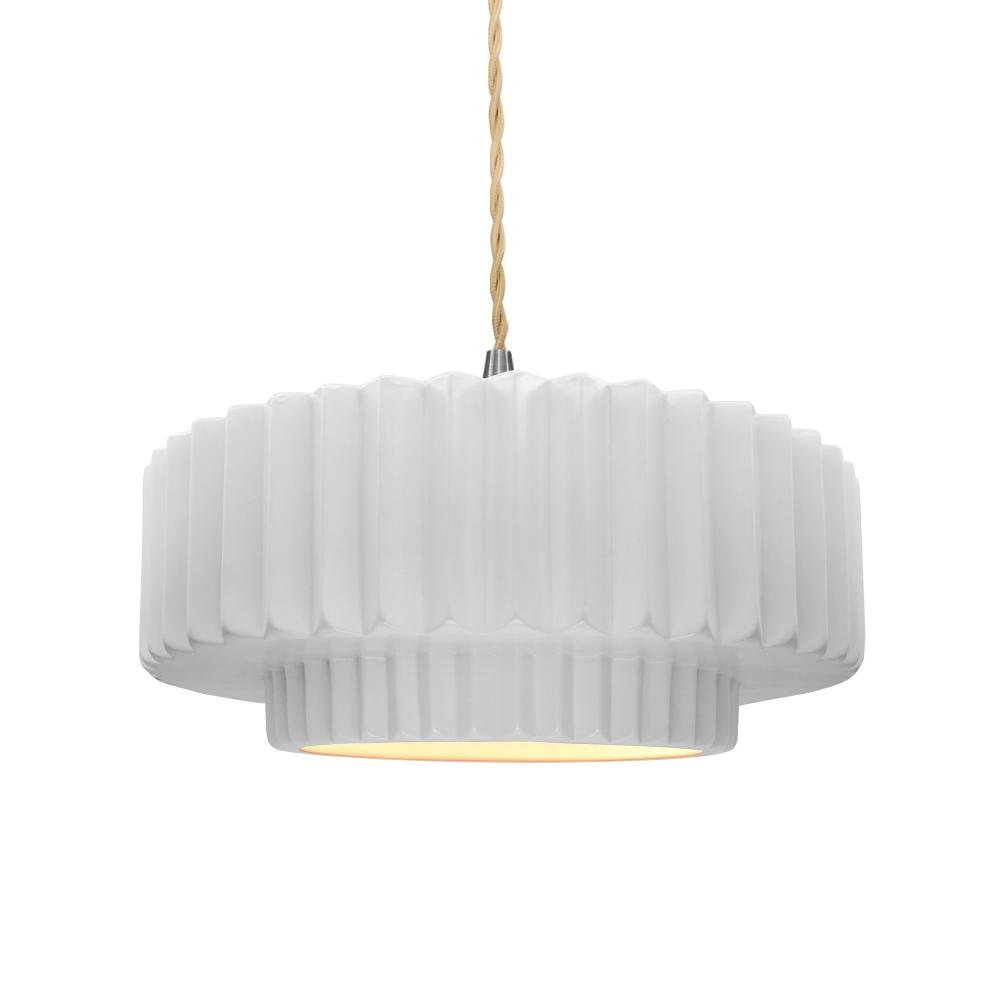 Medium Tier Pleated 1-Light Pendant