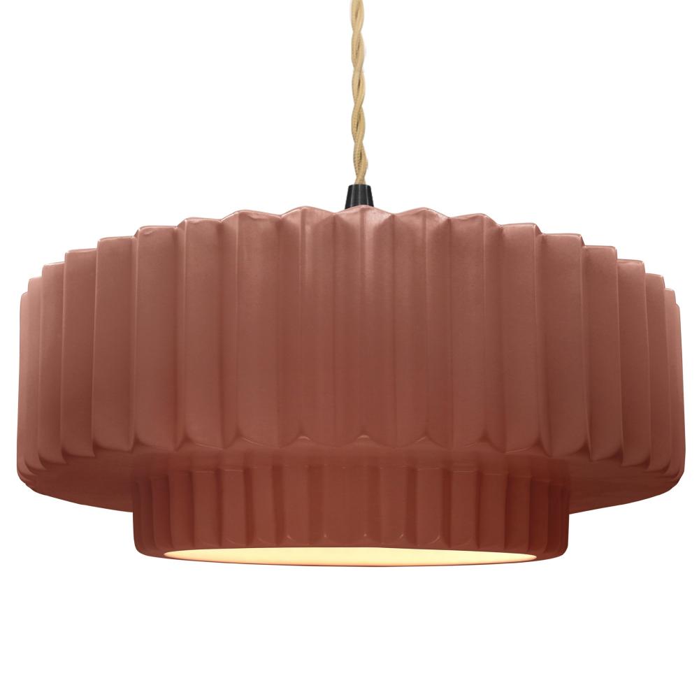 Large Tier Pleated 1-Light Pendant