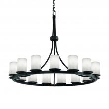 Justice Design Group CLD-8716-10-MBLK - Dakota 21-Light 1-Tier Ring Chandelier