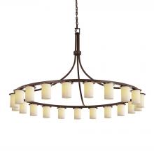 Justice Design Group CNDL-8736-10-CREM-DBRZ-LED21-14700 - Dakota Downlight 21-Light 1-Tier LED Chandelier