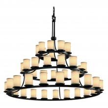 Justice Design Group FAB-8714-10-CREM-MBLK-LED45-31500 - Dakota 45-Light 3-Tier Ring LED Chandelier