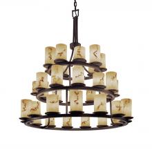 Justice Design Group FAL-8712-10-DBRZ-LED36-25200 - Dakota 36-Light 3-Tier Ring LED Chandelier