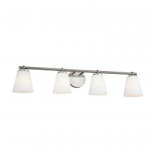 Justice Design Group FSN-8034-OPAL-NCKL - Alpino 4-Light Bath Bar