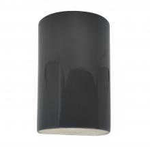 Justice Design Group CER-5940W-GRY-LED1-1000 - Small ADA LED Cylinder - Closed Top (Outdoor)