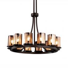 Justice Design Group FSN-8763-10-MROR-DBRZ - Dakota 12-Light Ring Chandelier (Tall)