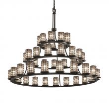 Justice Design Group WGL-8714-10-GRCB-MBLK-LED45-31500 - Dakota 45-Light 3-Tier Ring LED Chandelier