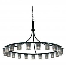 Justice Design Group WGL-8736-10-GRCB-MBLK-LED21-14700 - Dakota Downlight 21-Light 1-Tier LED Chandelier