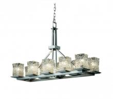 Justice Design Group GLA-8650-26-CLRT-DBRZ - Montana 10-Light Rectangular Ring Chandelier