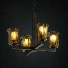 Justice Design Group GLA-8829-16-WHTW-DBRZ - Modular 4-Light Chandelier