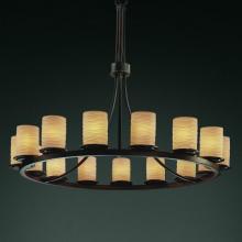 Justice Design Group POR-8715-10-WFAL-DBRZ - Dakota 15-Light 1-Tier Ring Chandelier